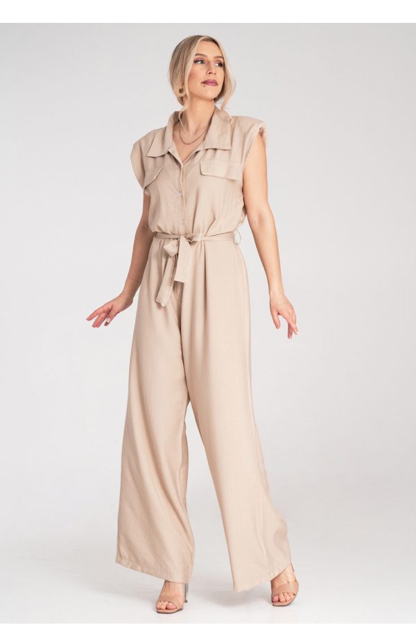 Beige Suit in Playsuits For Women with Viscose