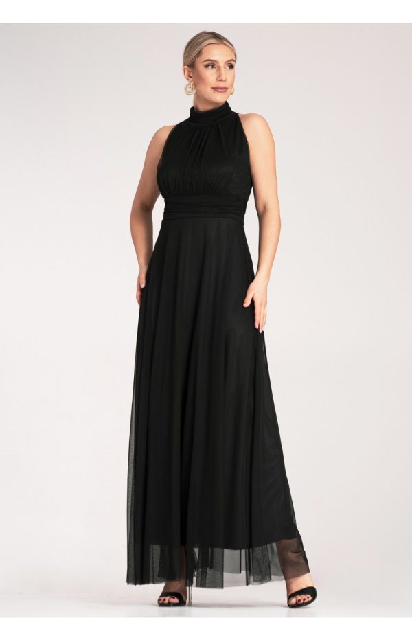 Black Cocktail Dress in Evening Dresses with Spandex and Polyester