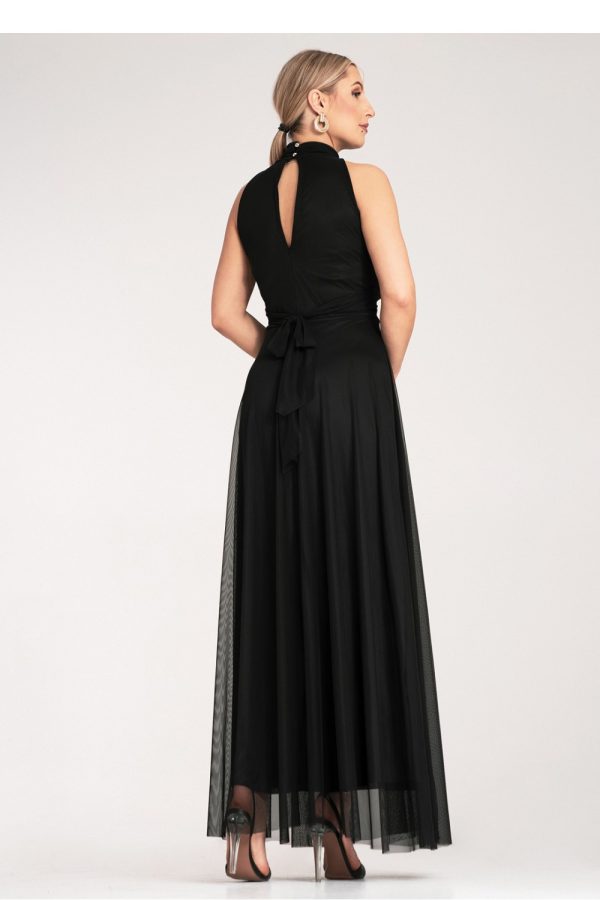 Black Cocktail Dress in Evening Dresses with Spandex and Polyester