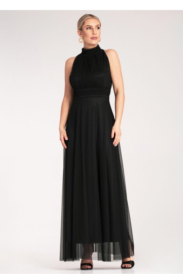 Black Cocktail Dress in Evening Dresses with Spandex and Polyester