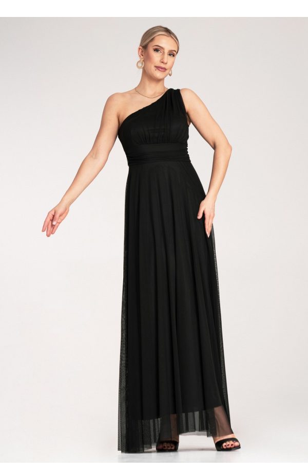 Black Evening Dress in Evening Dresses with Spandex and Polyester