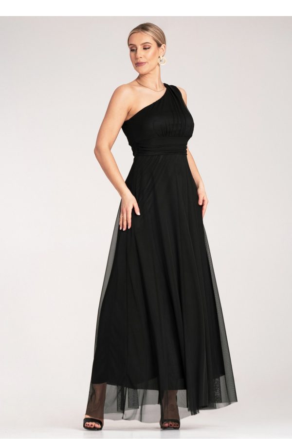 Black Evening Dress in Evening Dresses with Spandex and Polyester