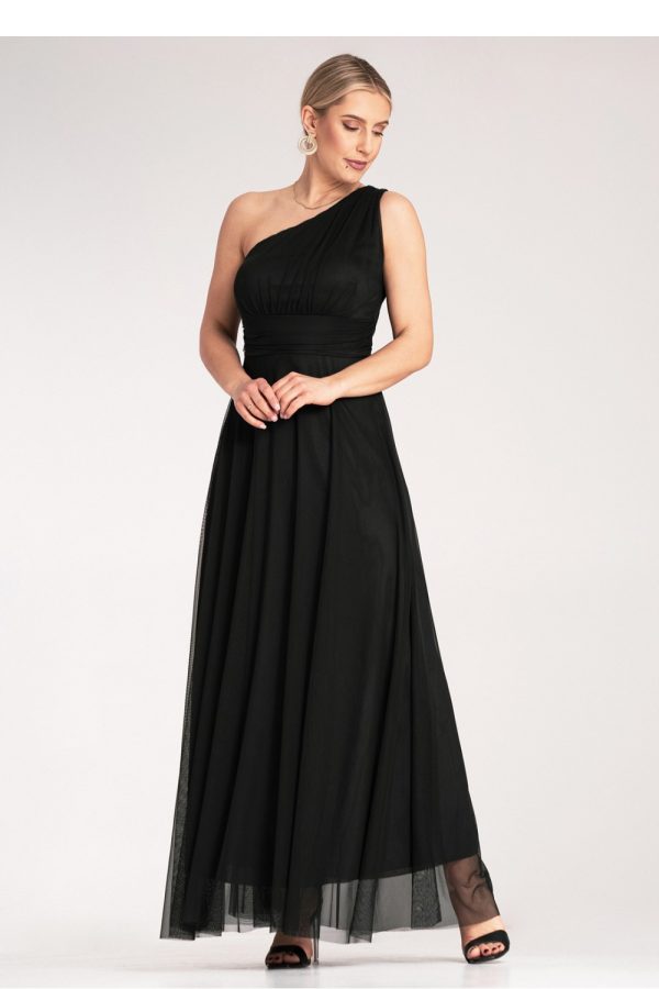 Black Evening Dress in Evening Dresses with Spandex and Polyester