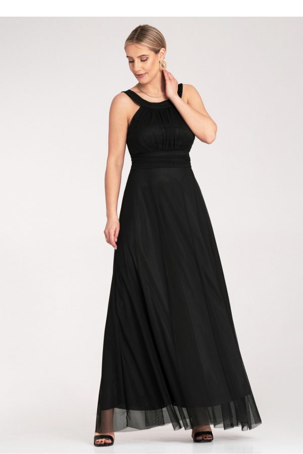 Black Evening Dress in Evening Dresses with Spandex and Polyester