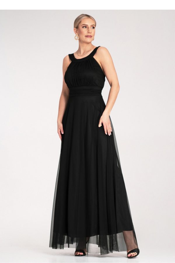 Black Evening Dress in Evening Dresses with Spandex and Polyester