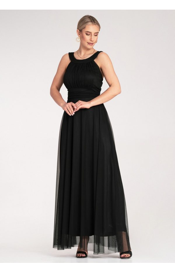 Black Evening Dress in Evening Dresses with Spandex and Polyester
