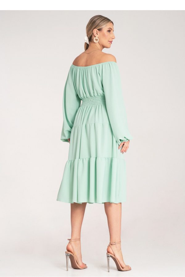 Green Daydress in Day Dresses with Spandex and Polyester