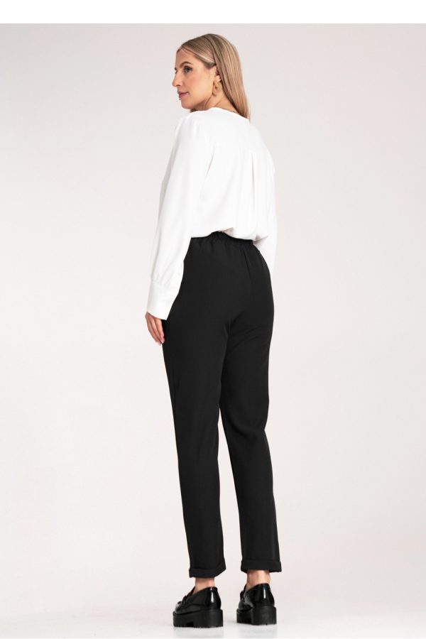 Black Women Trousers in Pants, Trousers, Shorts with Spandex and Polyester