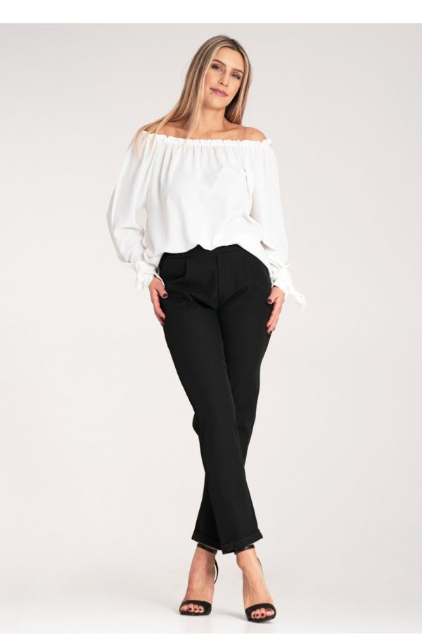 Black Women Trousers in Pants, Trousers, Shorts with Spandex and Polyester