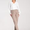 Beige Women Trousers in Pants, Trousers, Shorts with Spandex and Polyester