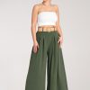 Green Women Trousers in Pants, Trousers, Shorts with Polyester
