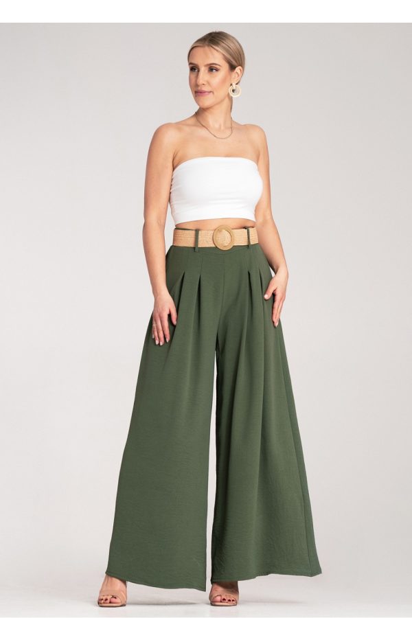 Green Women Trousers in Pants, Trousers, Shorts with Polyester