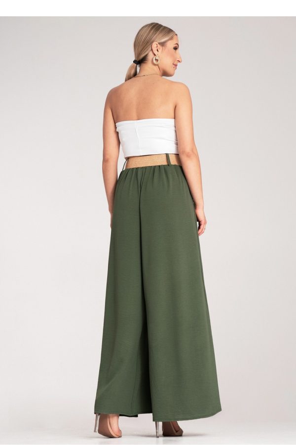 Green Women Trousers in Pants, Trousers, Shorts with Polyester