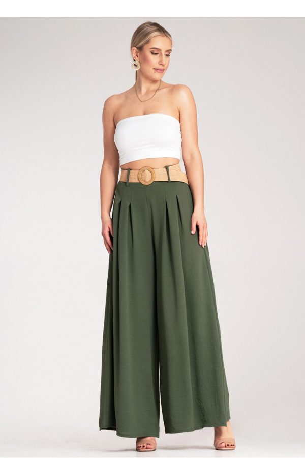 Green Women Trousers in Pants, Trousers, Shorts with Polyester
