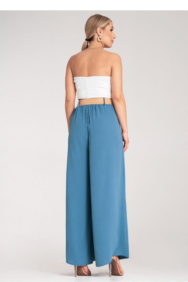Blue Women Trousers in Pants, Trousers, Shorts with Polyester