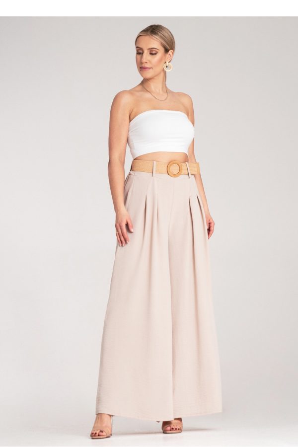 Beige Women Trousers in Pants, Trousers, Shorts with Polyester