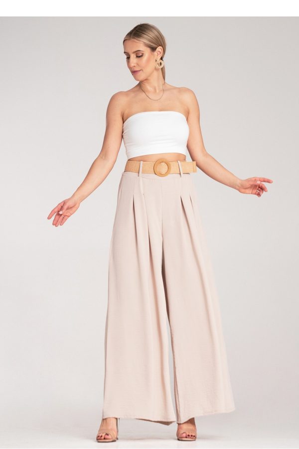 Beige Women Trousers in Pants, Trousers, Shorts with Polyester