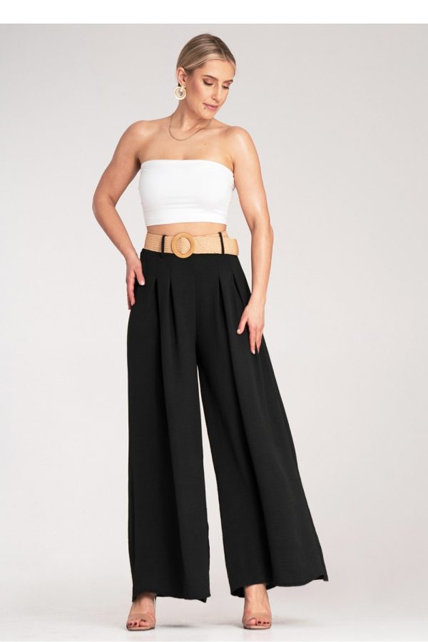 Black Women Trousers in Pants, Trousers, Shorts with Polyester