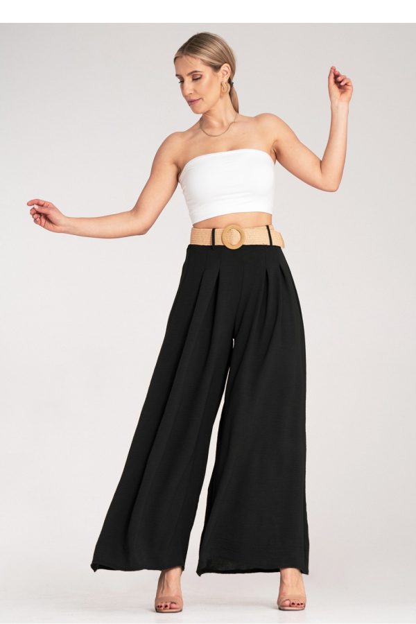 Black Women Trousers in Pants, Trousers, Shorts with Polyester