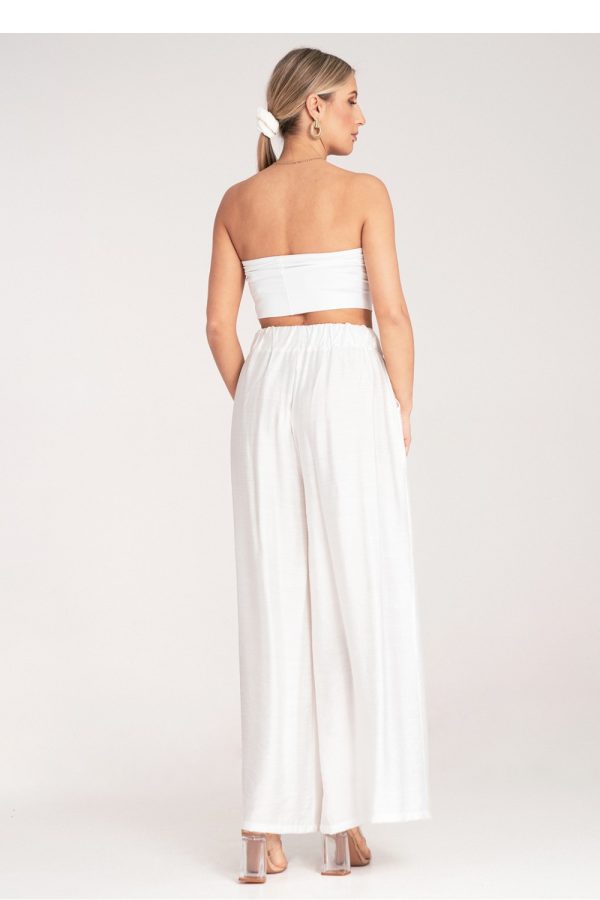 White Women Trousers in Pants, Trousers, Shorts with Spandex and Viscose