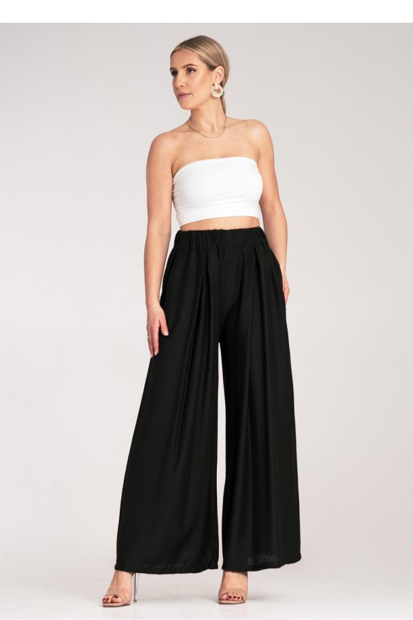 Black Women Trousers in Pants, Trousers, Shorts with Spandex and Viscose