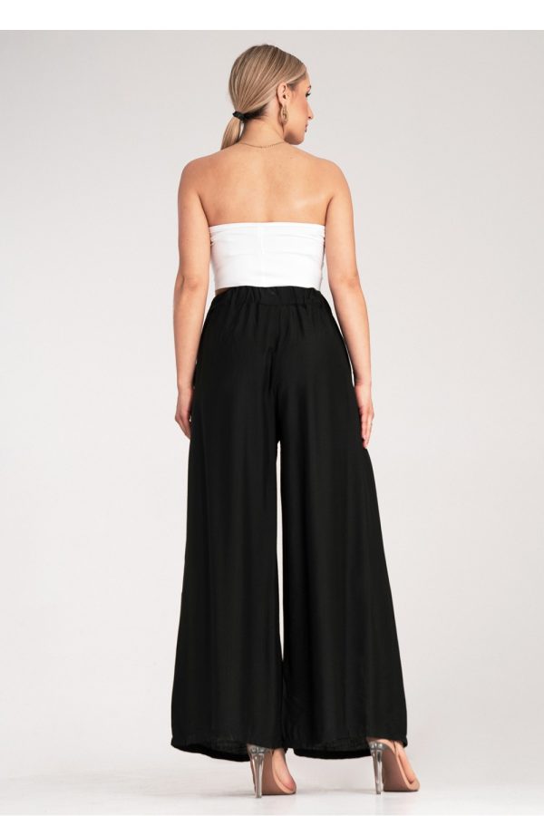 Black Women Trousers in Pants, Trousers, Shorts with Spandex and Viscose
