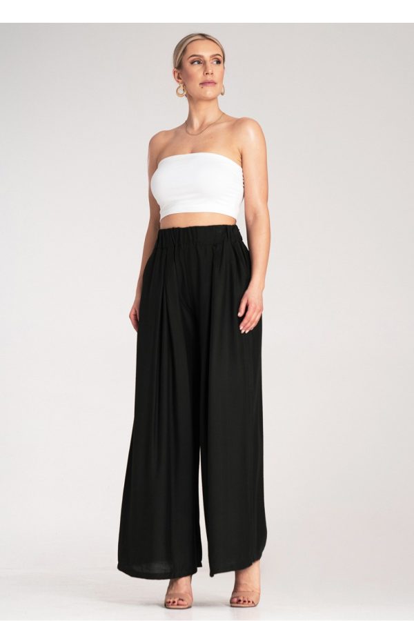 Black Women Trousers in Pants, Trousers, Shorts with Spandex and Viscose