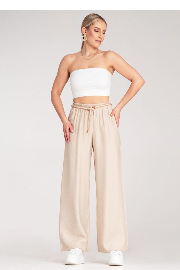 Beige Women Trousers in Pants, Trousers, Shorts with Viscose