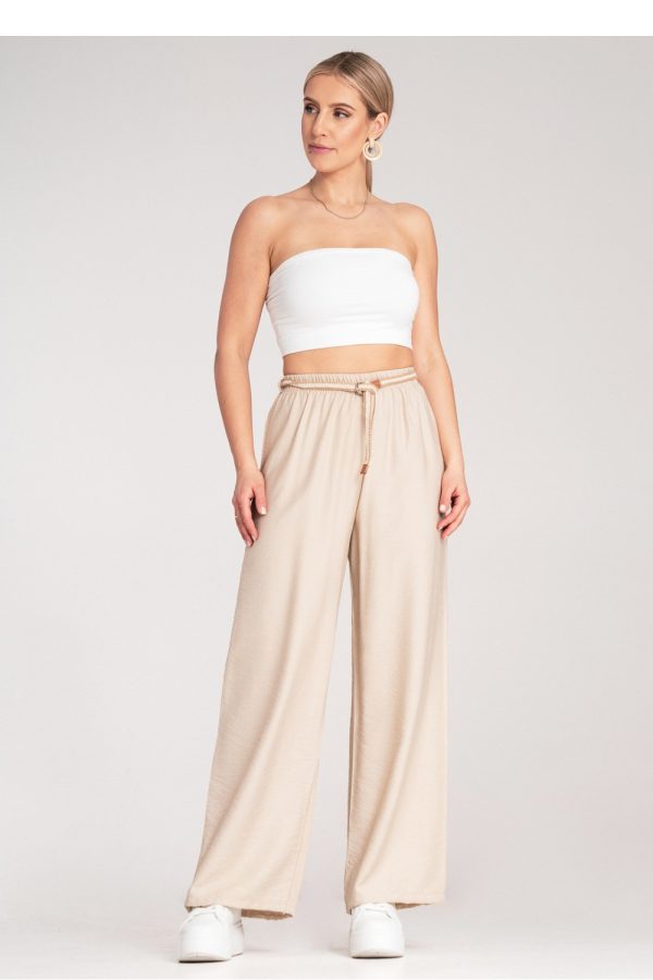 Beige Women Trousers in Pants, Trousers, Shorts with Viscose