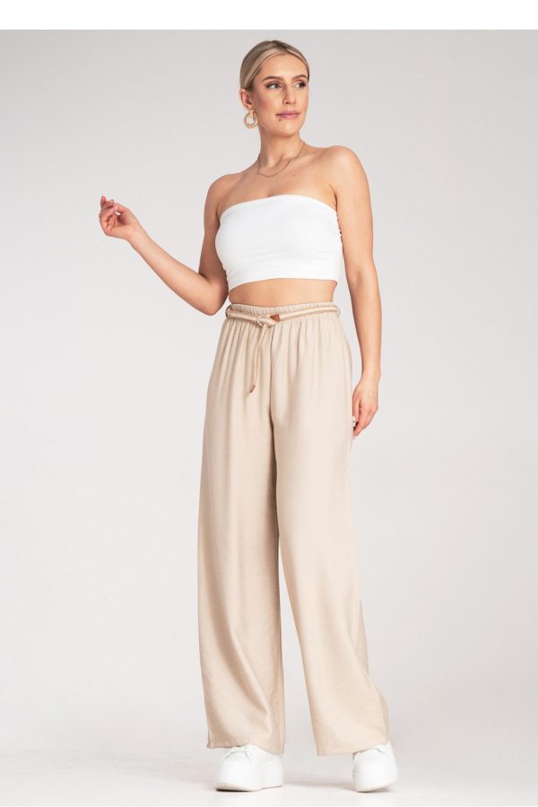 Beige Women Trousers in Pants, Trousers, Shorts with Viscose