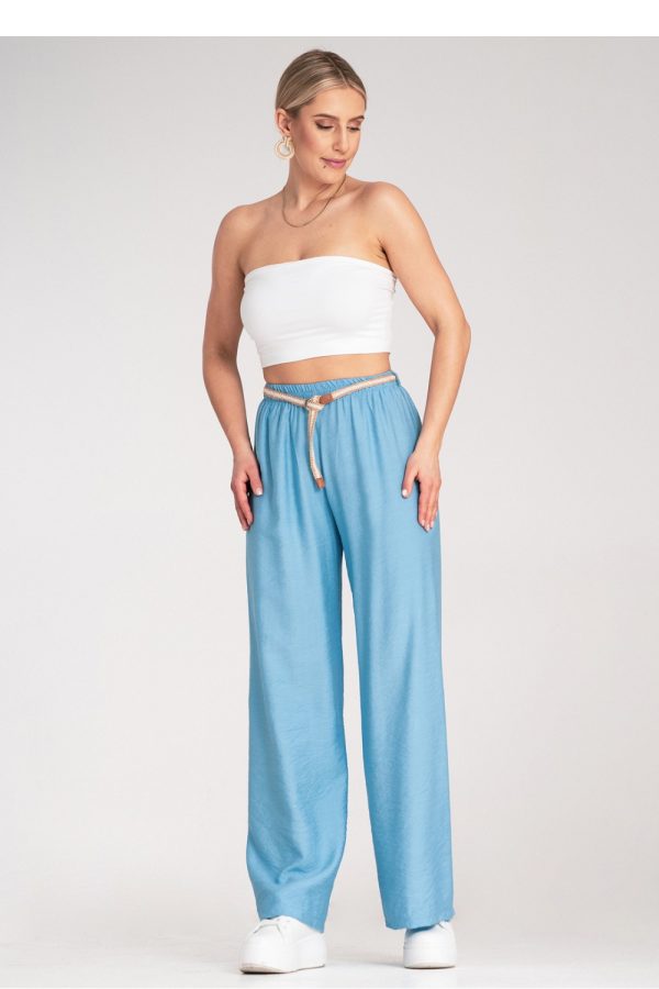 Blue Women Trousers in Pants, Trousers, Shorts with Viscose