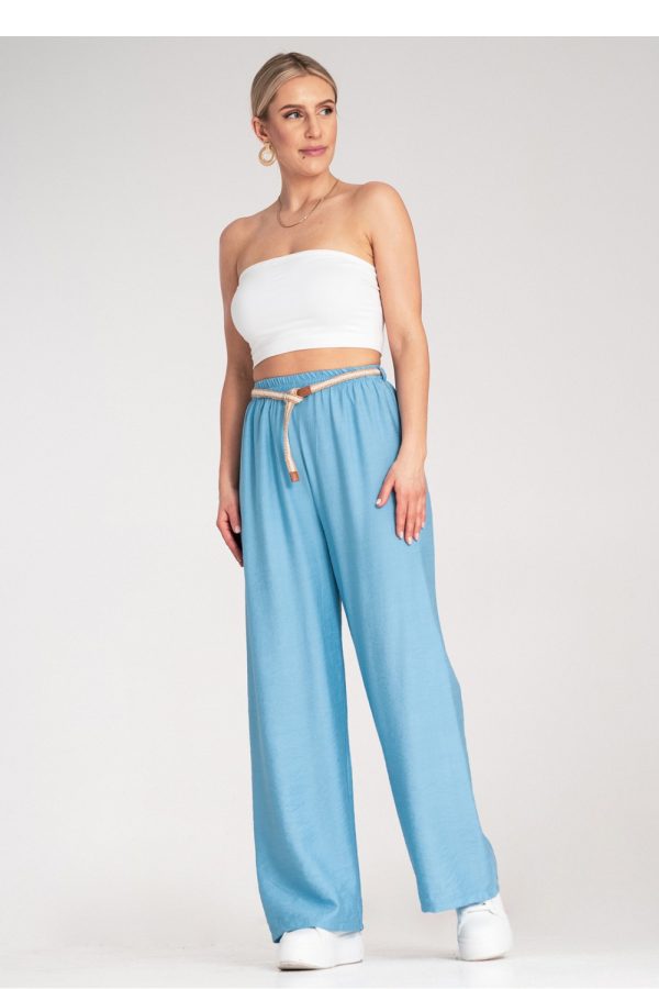 Blue Women Trousers in Pants, Trousers, Shorts with Viscose