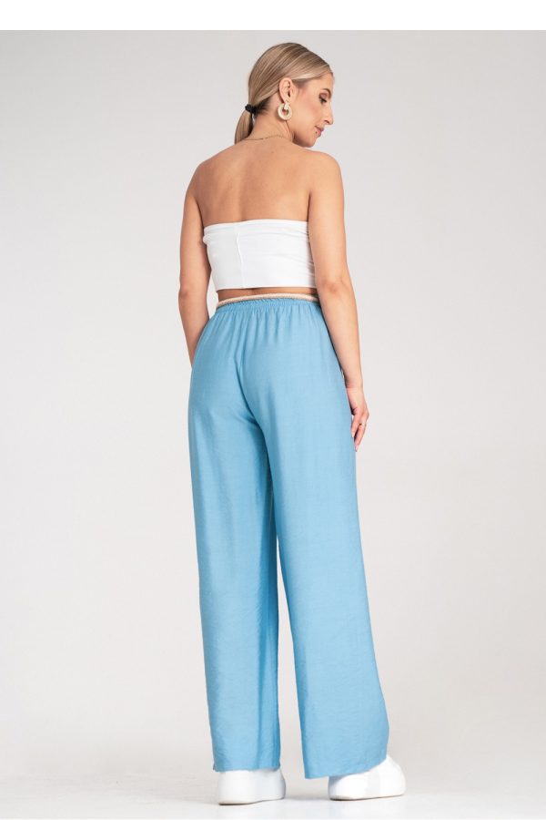 Blue Women Trousers in Pants, Trousers, Shorts with Viscose