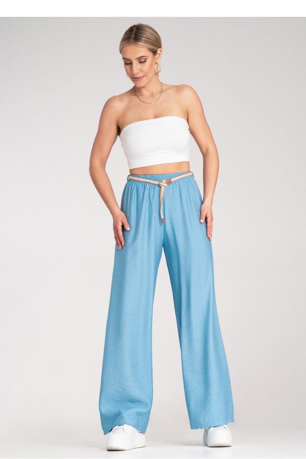 Blue Women Trousers in Pants, Trousers, Shorts with Viscose