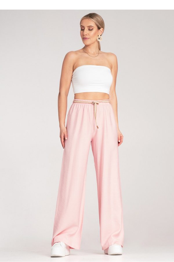 Pink Women Trousers in Pants, Trousers, Shorts with Viscose
