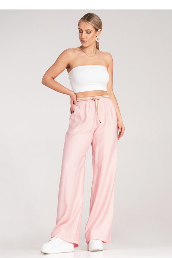 Pink Women Trousers in Pants, Trousers, Shorts with Viscose