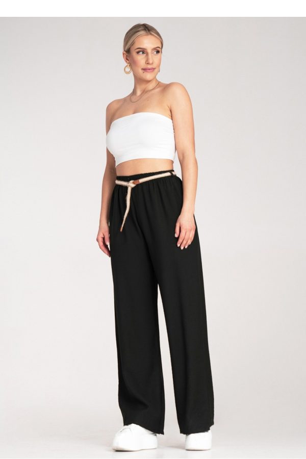Black Women Trousers in Pants, Trousers, Shorts with Viscose