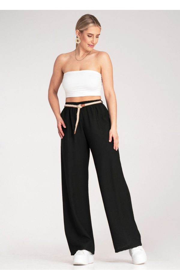 Black Women Trousers in Pants, Trousers, Shorts with Viscose