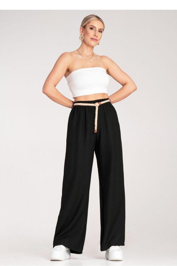 Black Women Trousers in Pants, Trousers, Shorts with Viscose