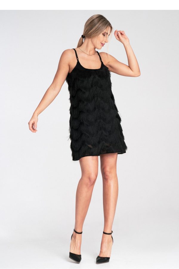 Black Evening Dress in Evening Dresses with Spandex and Polyester