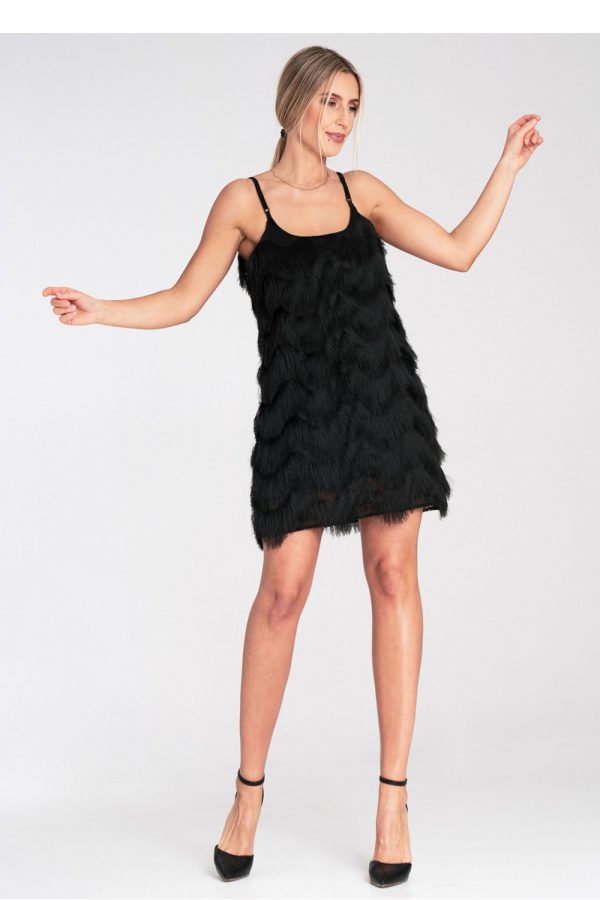 Black Evening Dress in Evening Dresses with Spandex and Polyester