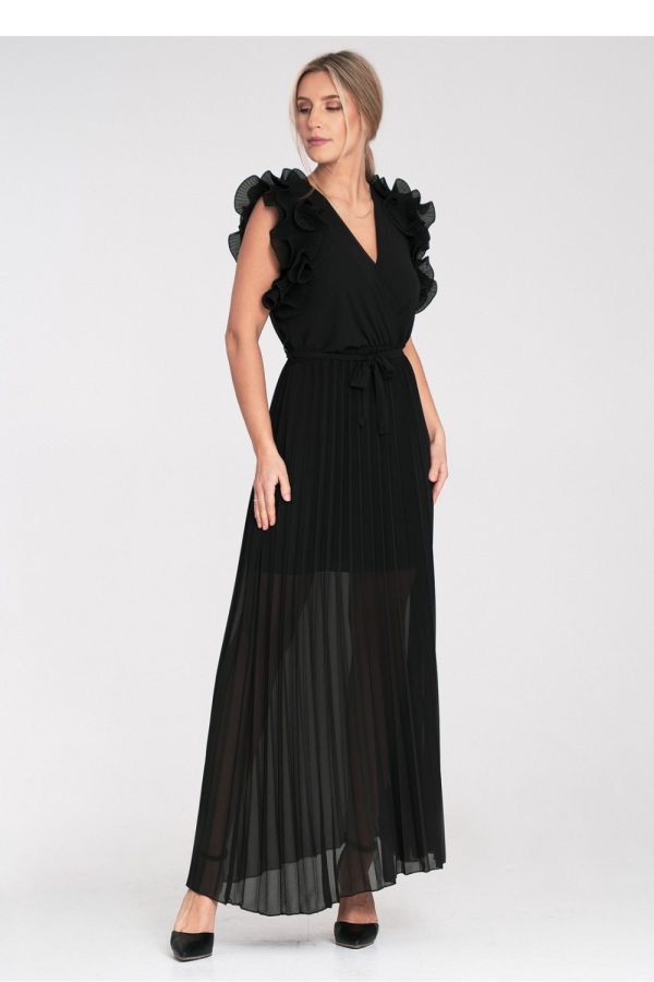 Black Long Dress in Evening Dresses with Polyester