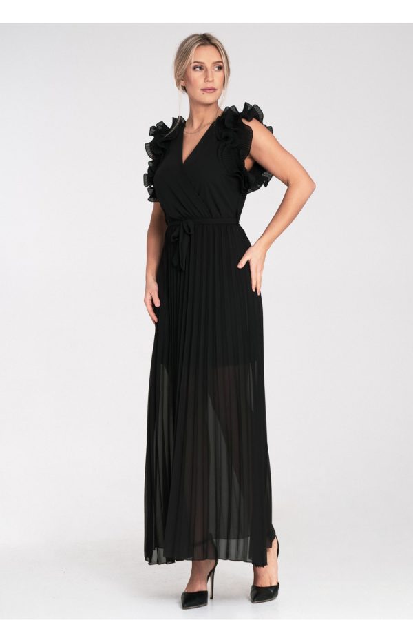 Black Long Dress in Evening Dresses with Polyester