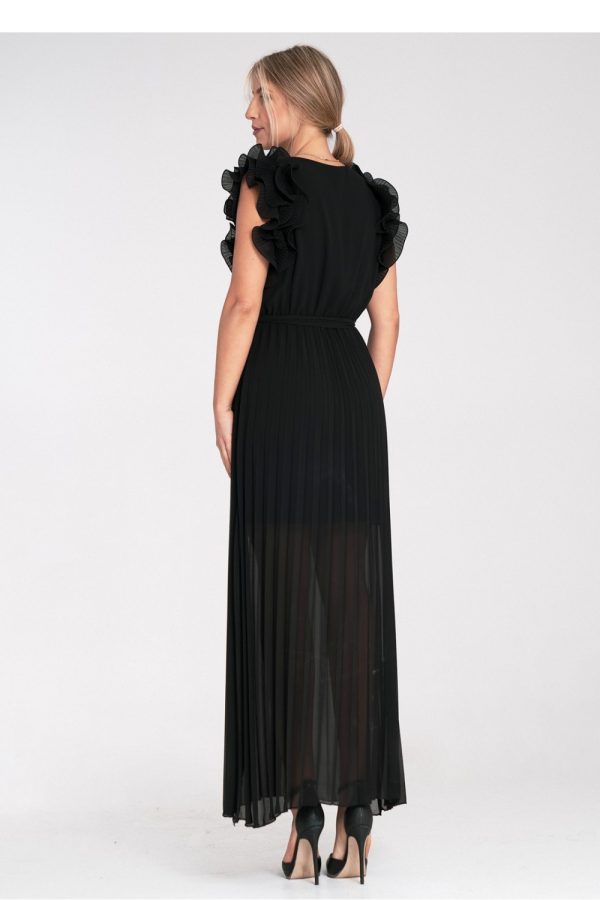 Black Long Dress in Evening Dresses with Polyester