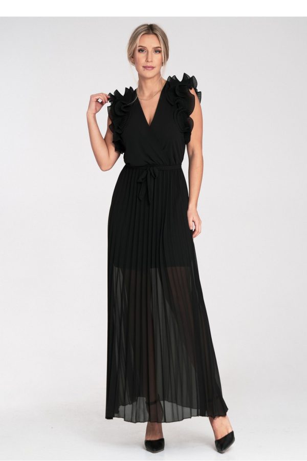 Black Long Dress in Evening Dresses with Polyester