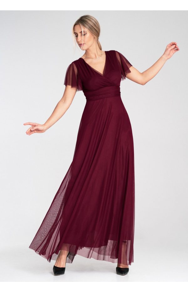 Red Long Dress in Evening Dresses with Spandex and Polyester