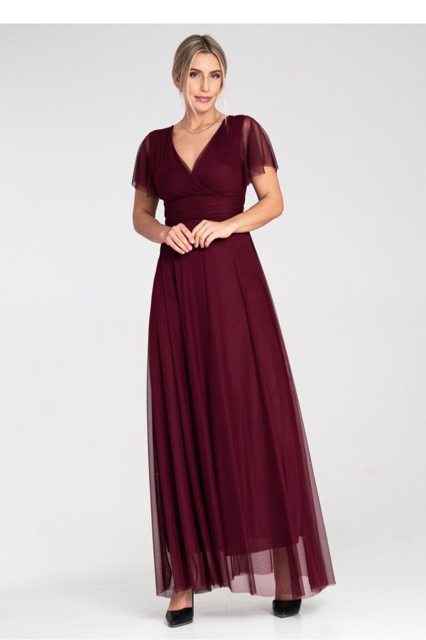 Red Long Dress in Evening Dresses with Spandex and Polyester