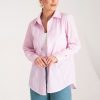 Pink Long Sleeve Shirt in Shirts For Women with Spandex and Polyester