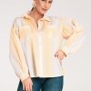 Yellow Long Sleeve Shirt in Shirts For Women with Polyester