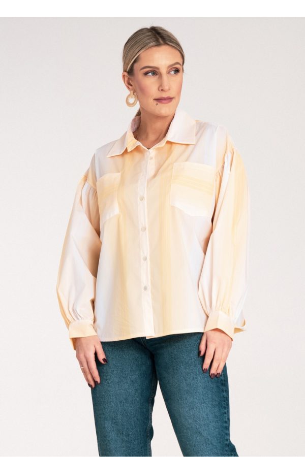 Yellow Long Sleeve Shirt in Shirts For Women with Polyester